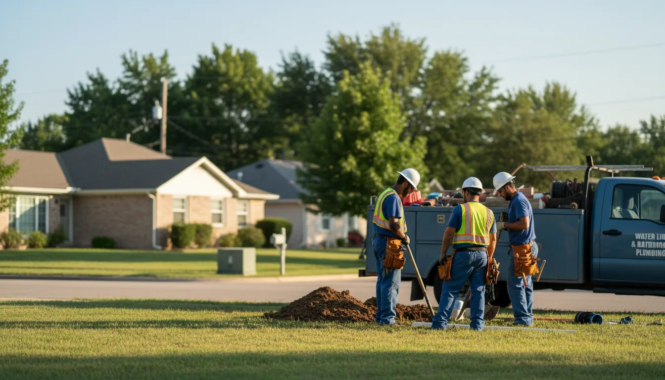 Residential water line and bathroom plumbing service in Newhope, AR